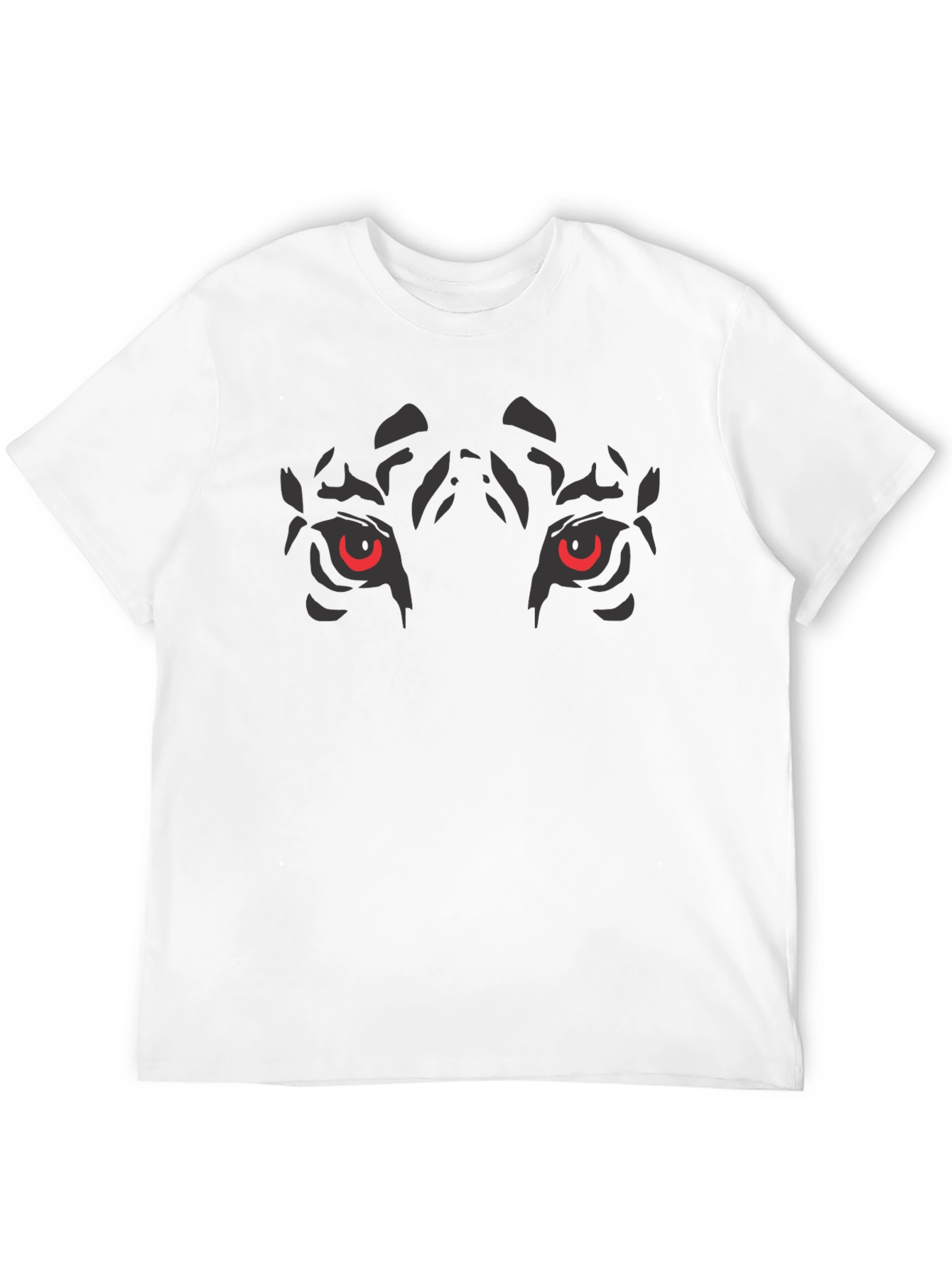 Mens Black T-Shirt - Tiger Eyes Graphic Tee