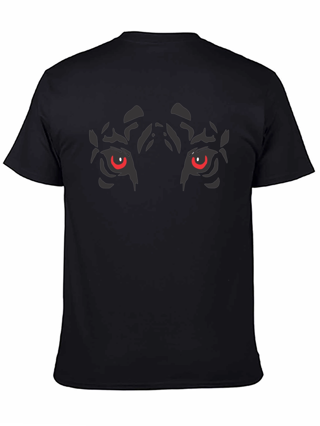 Mens Black T-Shirt - Tiger Eyes Graphic Tee