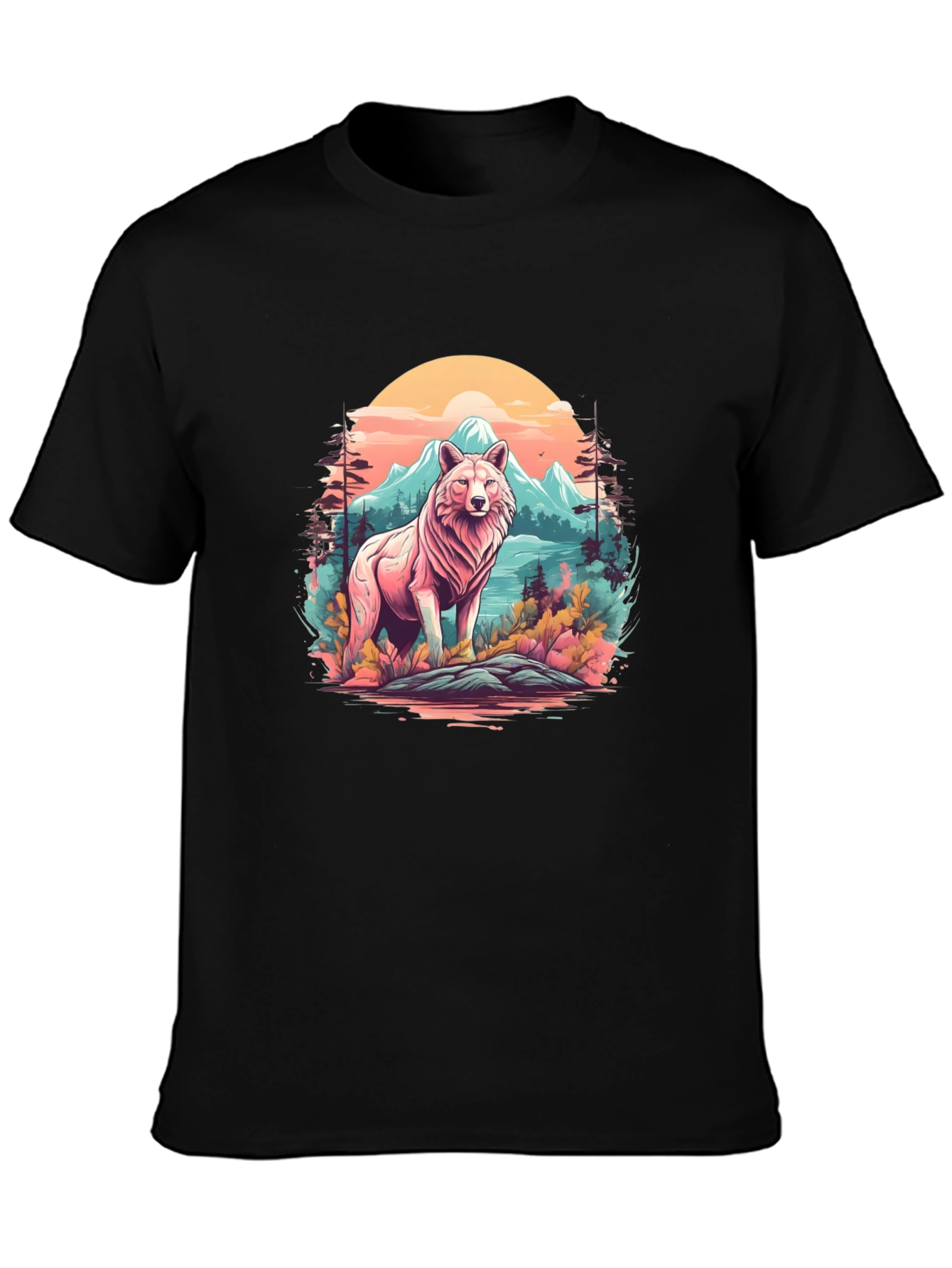 Wolf Nature Scene Graphic Tee
