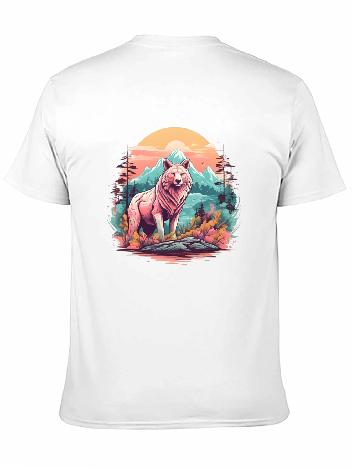 Wolf Nature Scene Graphic Tee