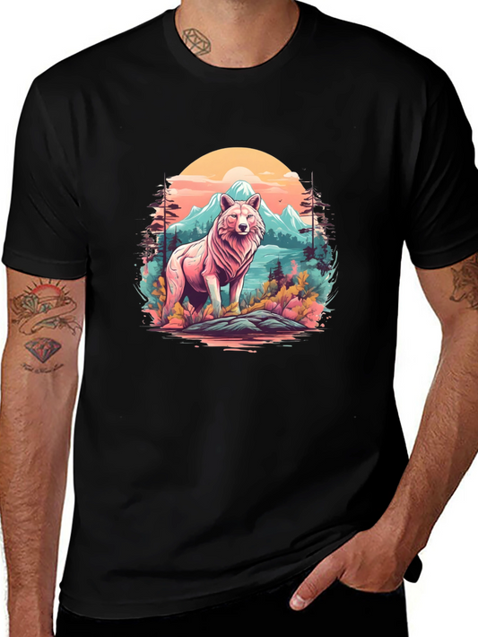 Wolf Nature Scene Graphic Tee
