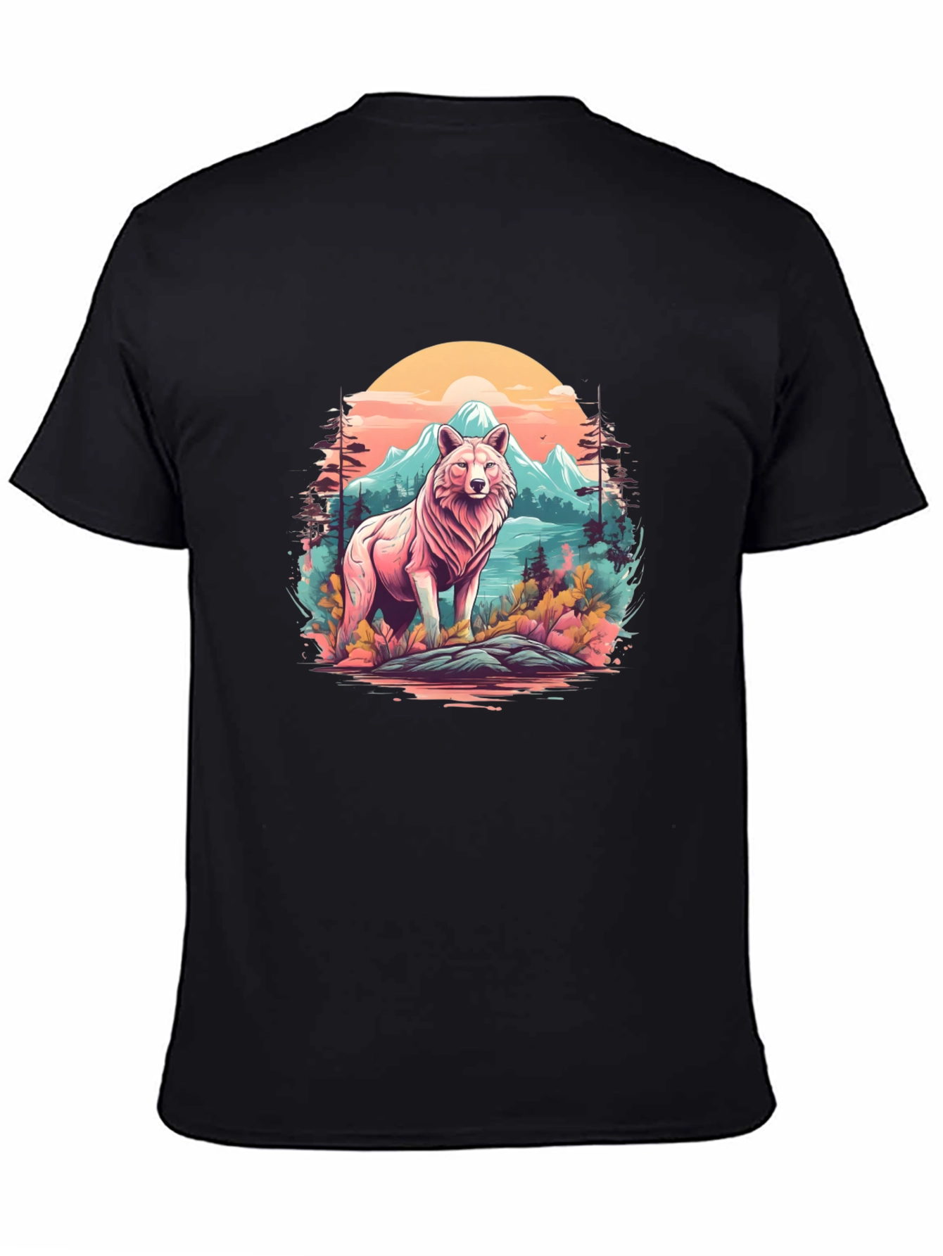 Wolf Nature Scene Graphic Tee