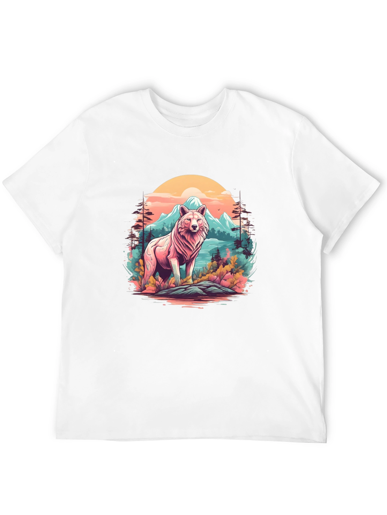 Wolf Nature Scene Graphic Tee