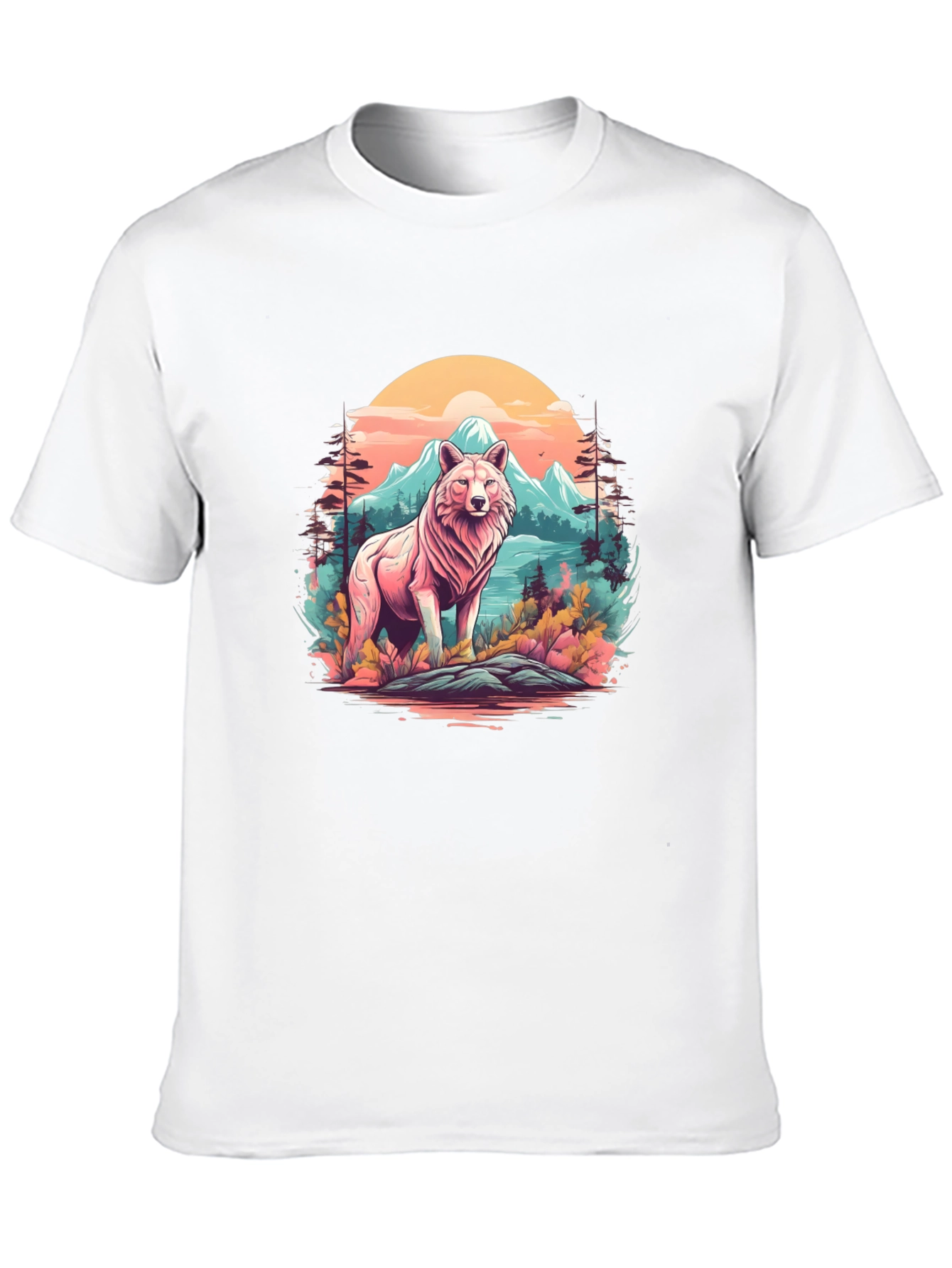 Wolf Nature Scene Graphic Tee