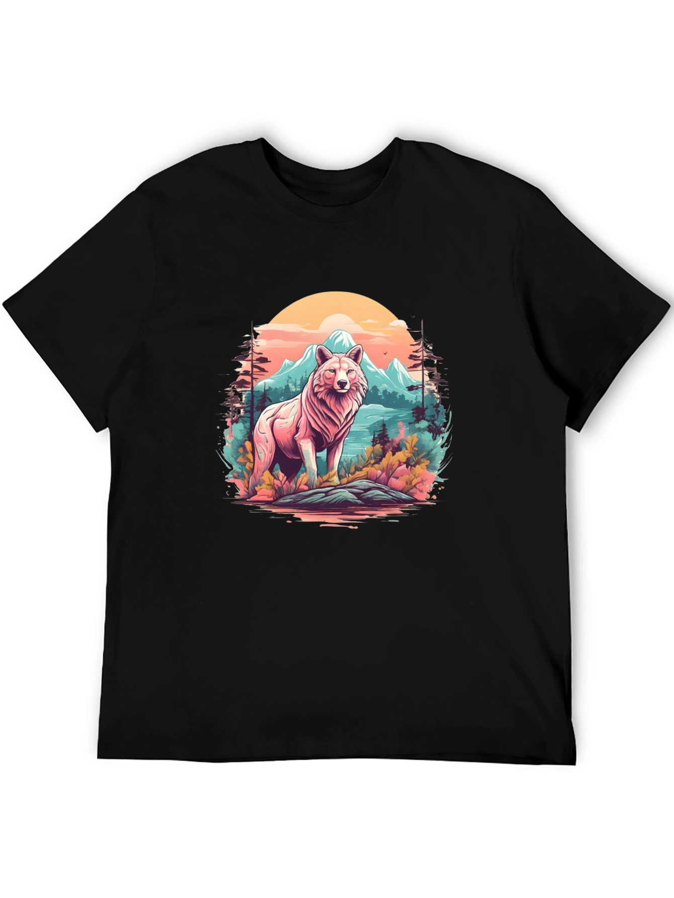 Wolf Nature Scene Graphic Tee