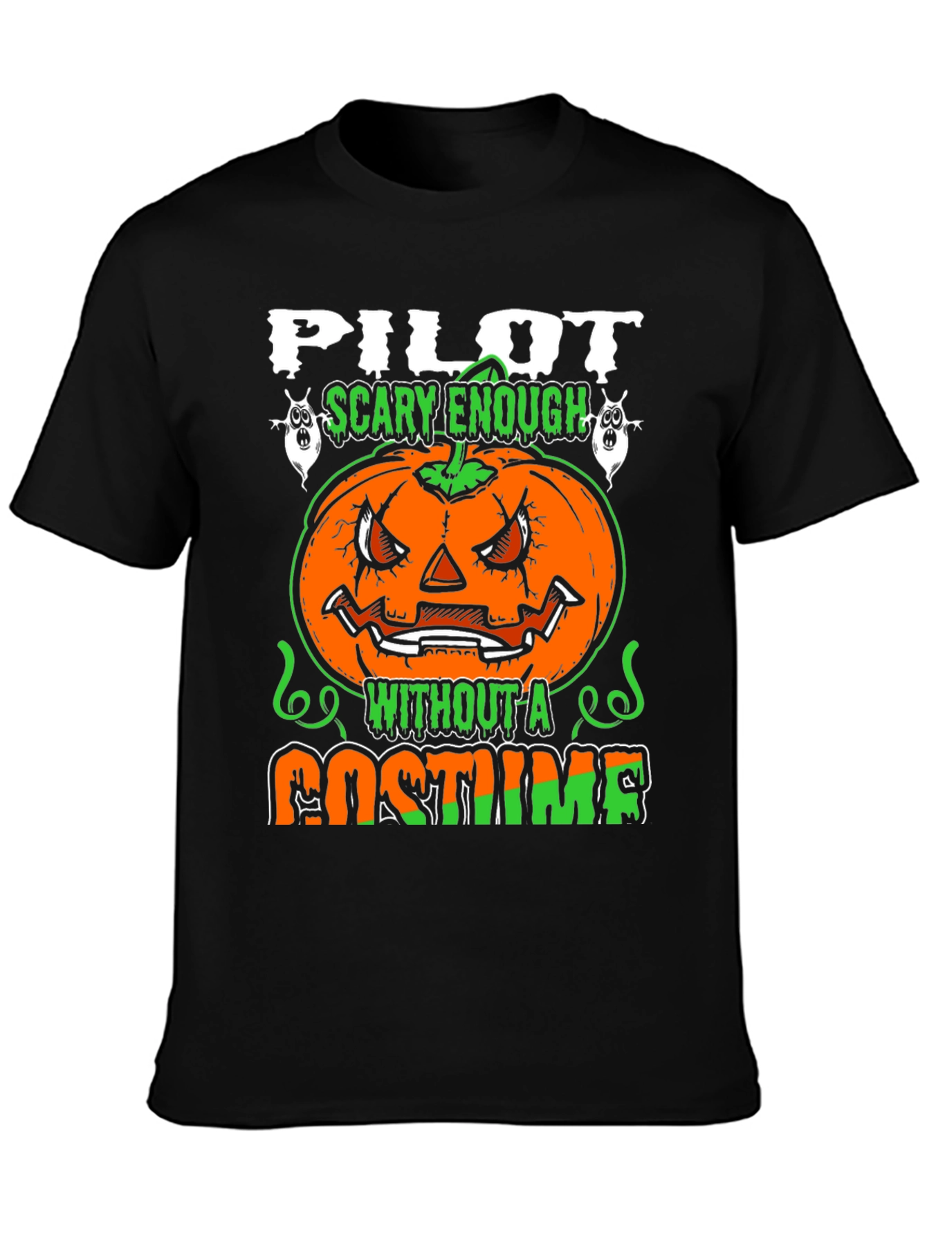 Pilot Scary Enough Halloween Graphic T-Shirt