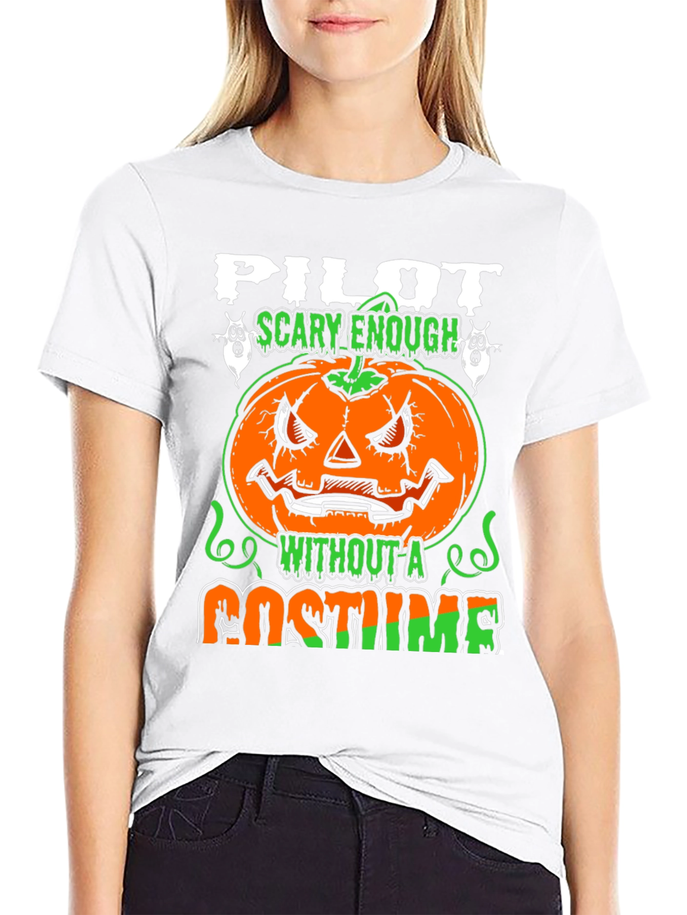 Pilot Scary Enough Halloween Graphic T-Shirt