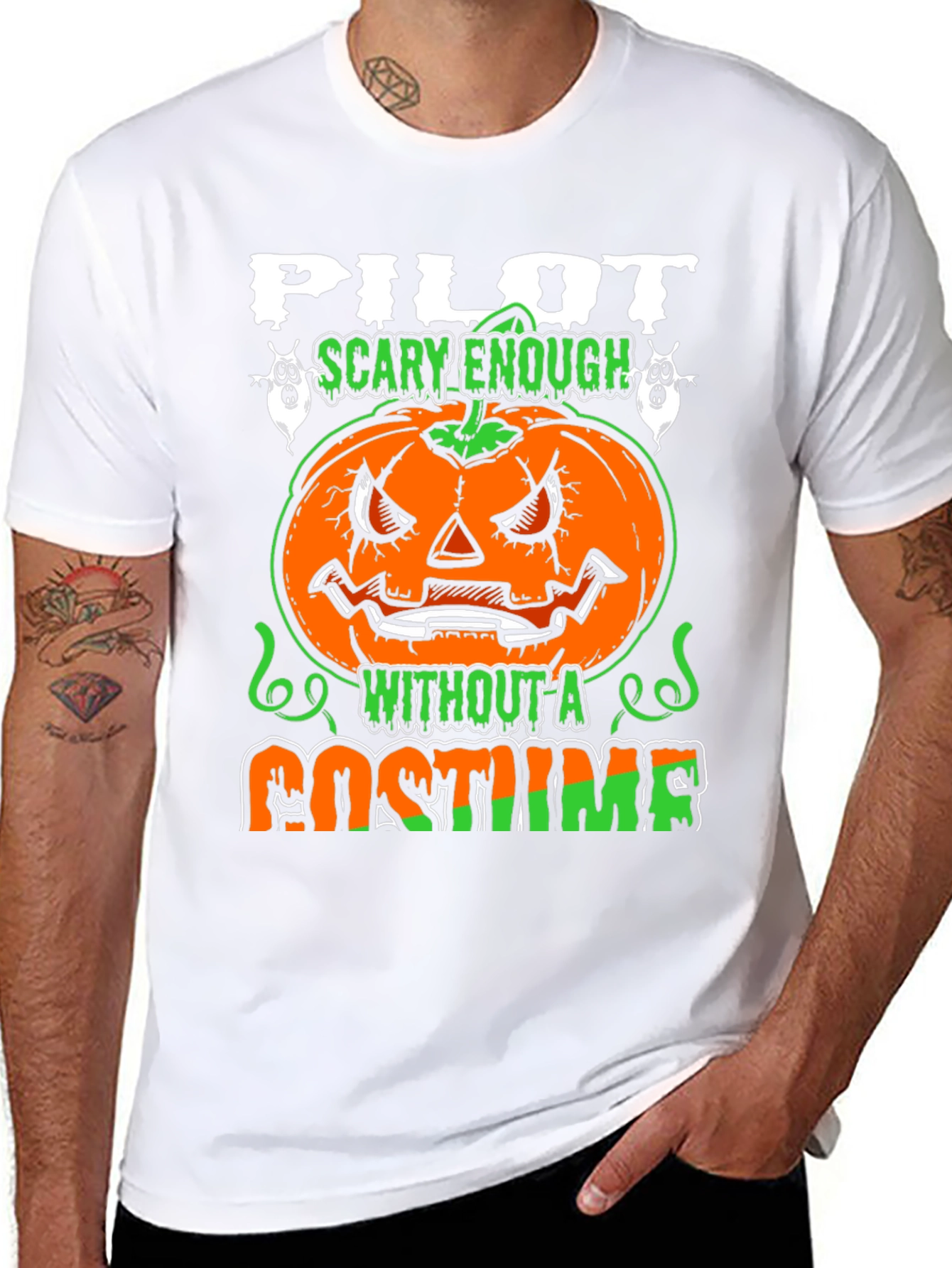 Pilot Scary Enough Halloween Graphic T-Shirt