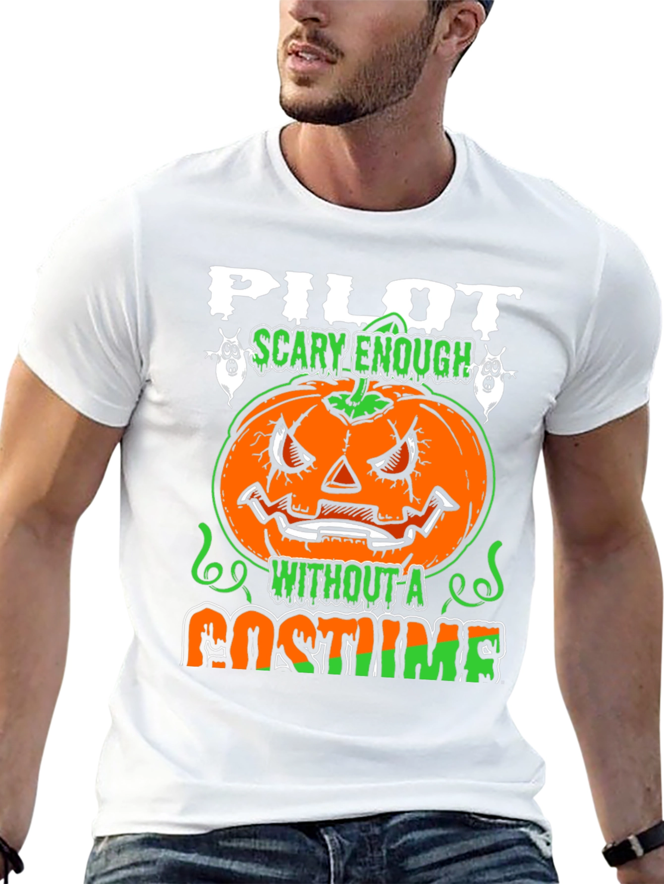 Pilot Scary Enough Halloween Graphic T-Shirt