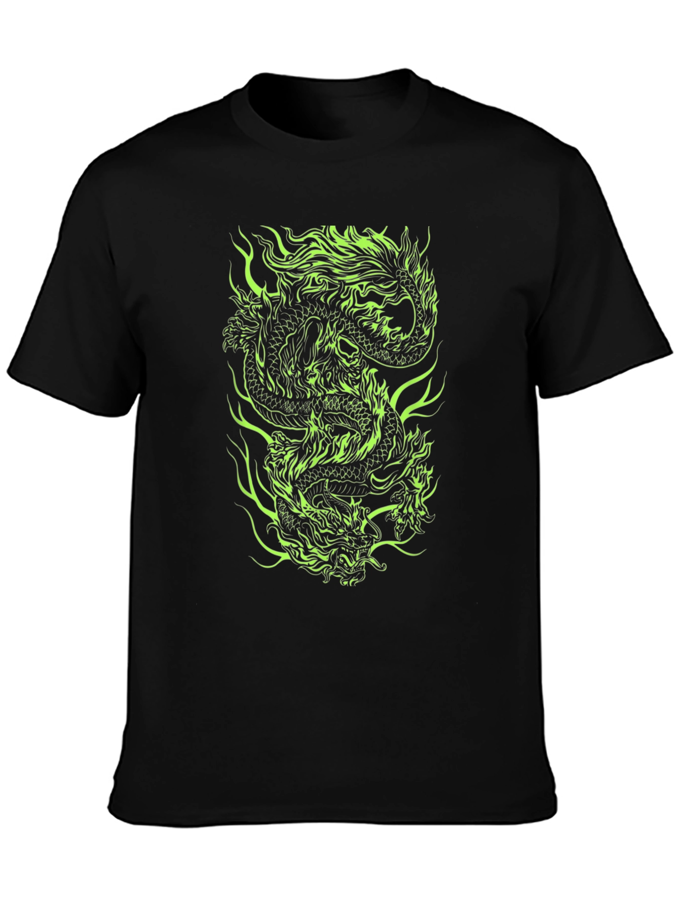Dragon Graphic Print Tee - Black
