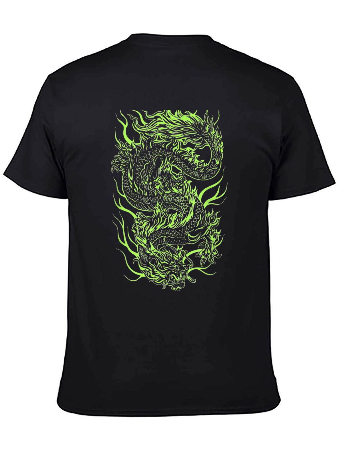 Dragon Graphic Print Tee - Black