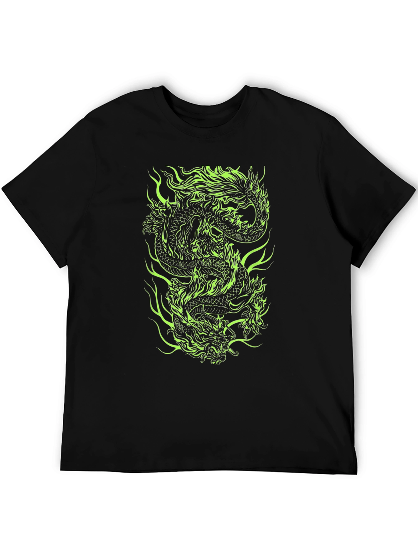Dragon Graphic Print Tee - Black