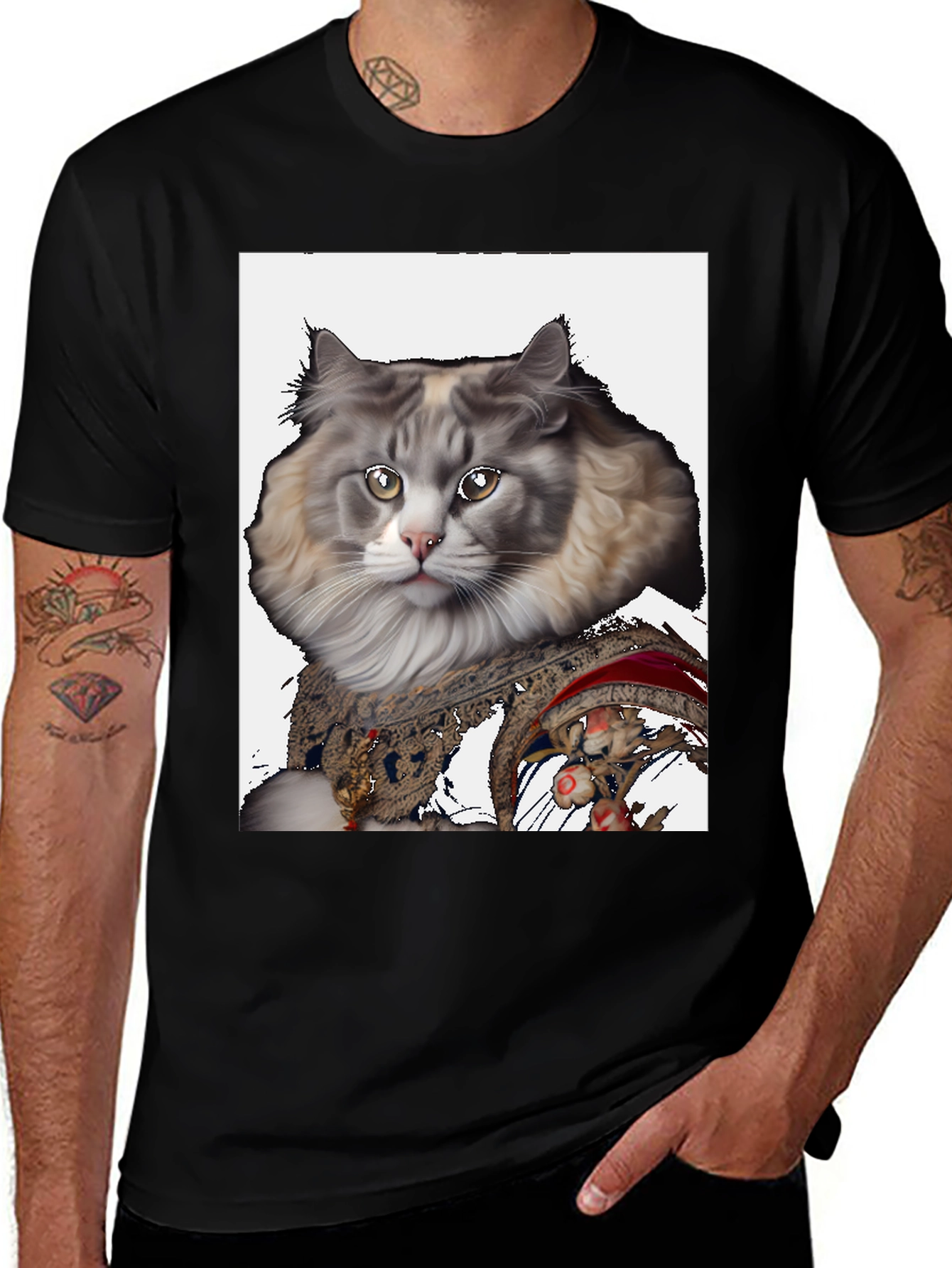 Cat Portrait T-Shirt - Unique Graphic Tee