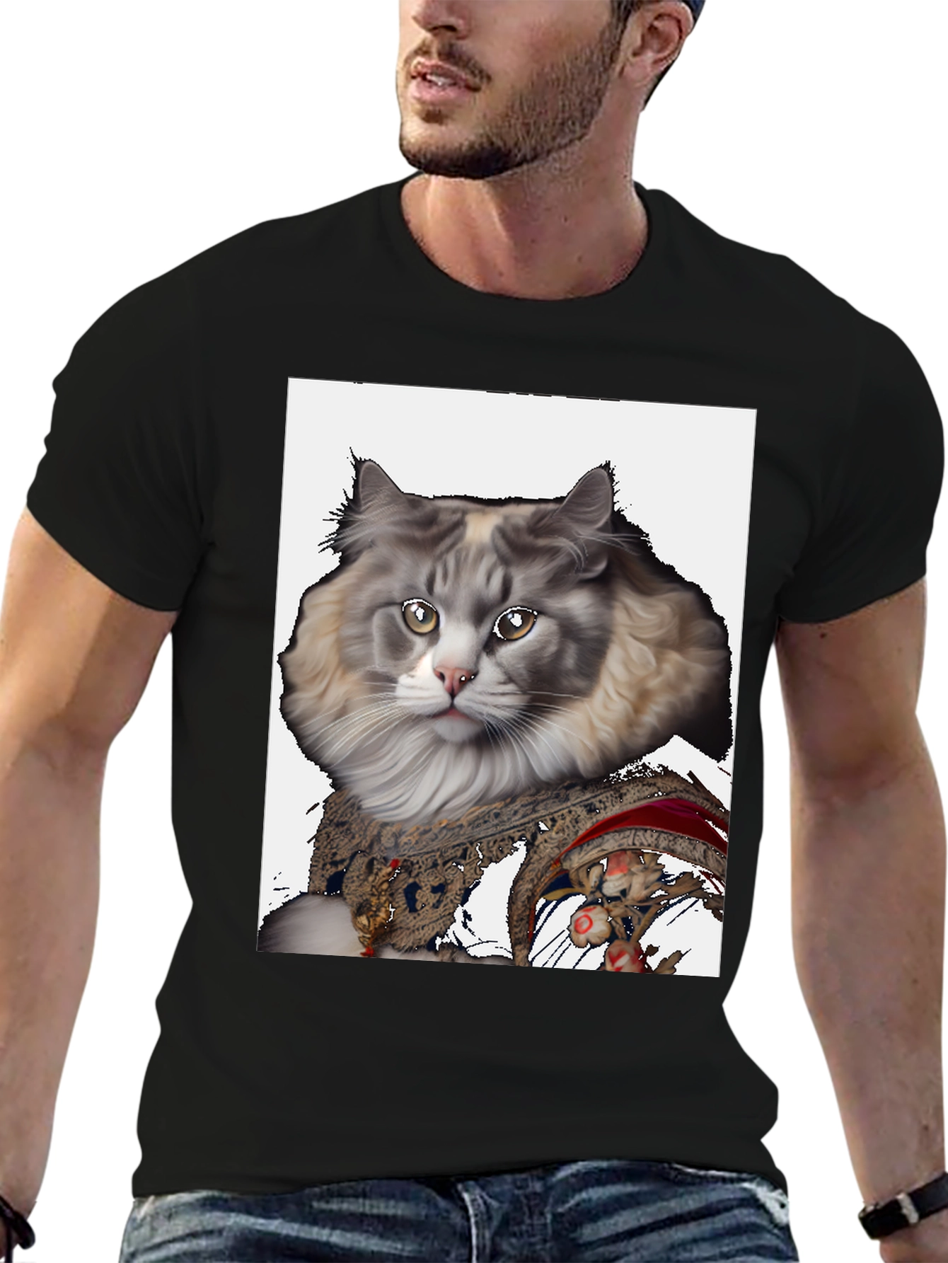 Cat Portrait T-Shirt - Unique Graphic Tee