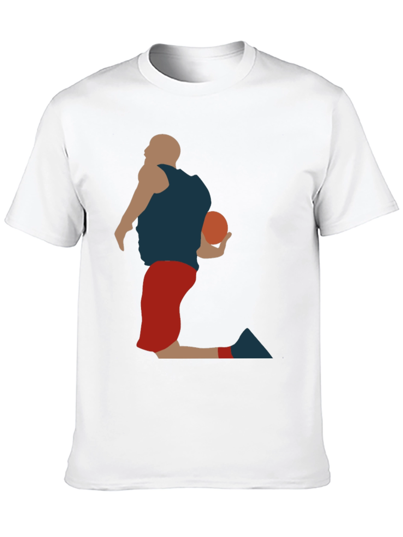 Basketball Player Silhouette Graphic Tee - Black