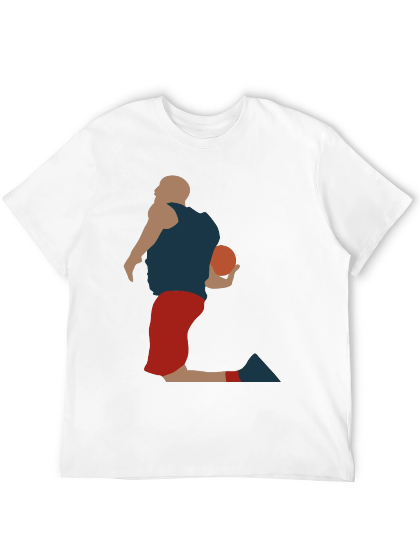 Basketball Player Silhouette Graphic Tee - Black