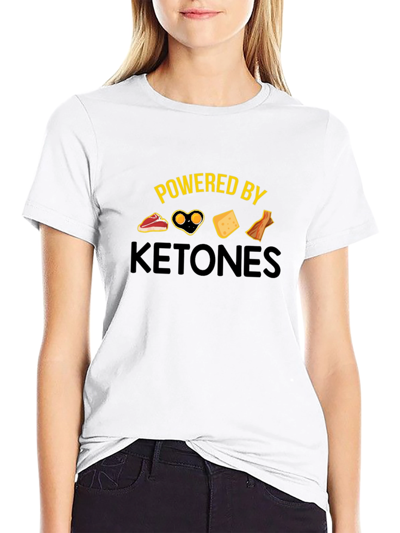 Powered by Ketones Black T-Shirt - Keto Diet Apparel