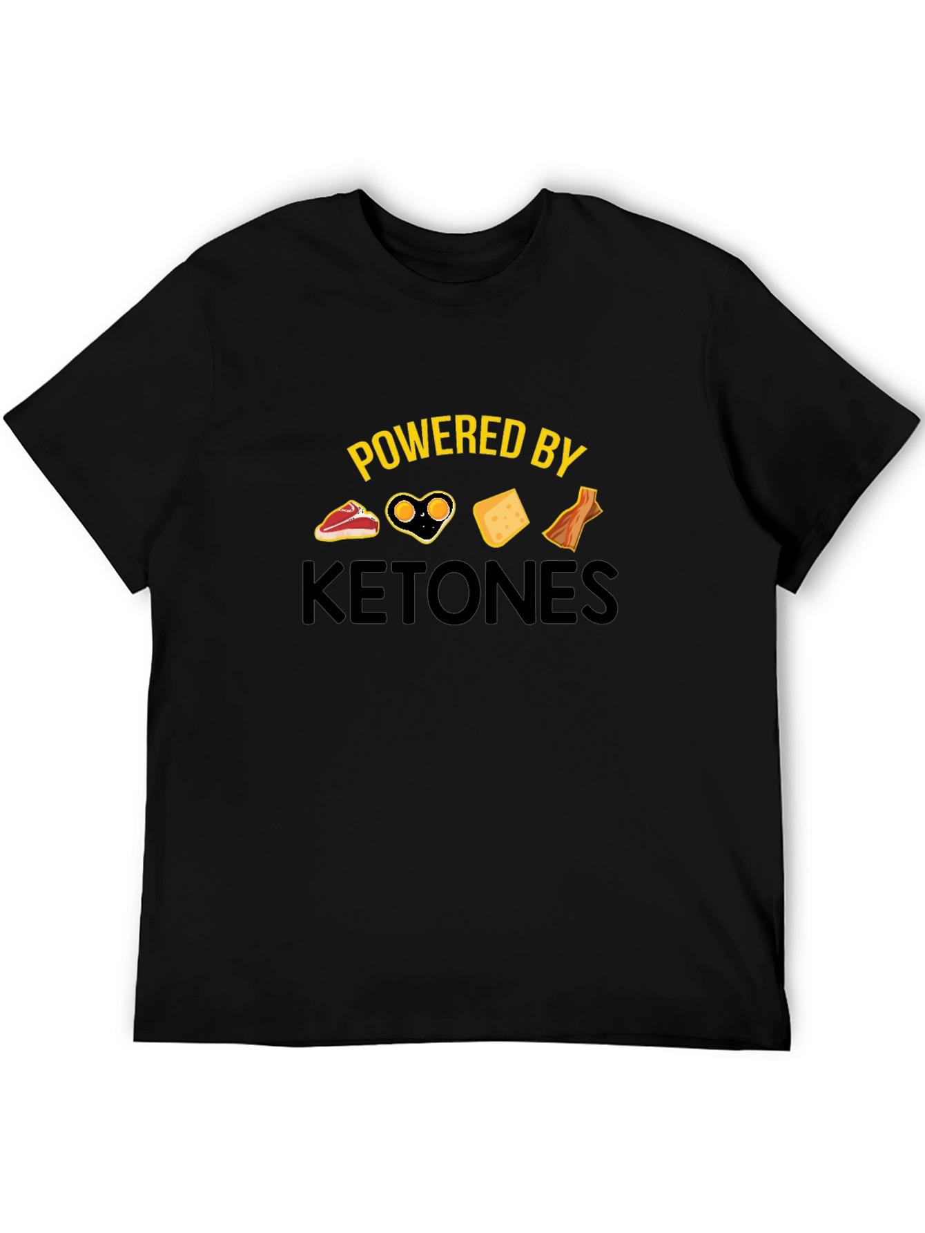 Powered by Ketones Black T-Shirt - Keto Diet Apparel