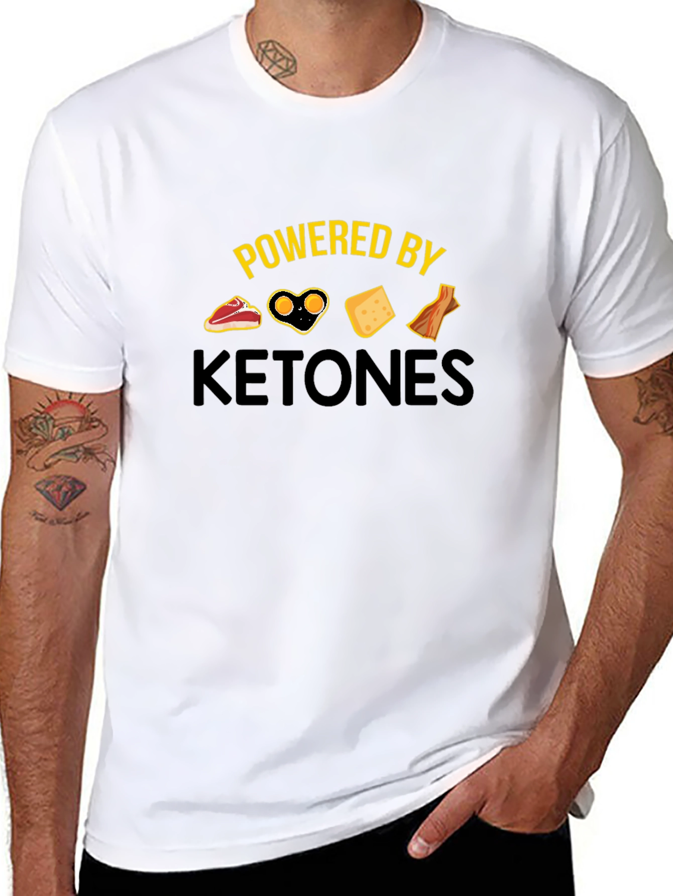 Powered by Ketones Black T-Shirt - Keto Diet Apparel