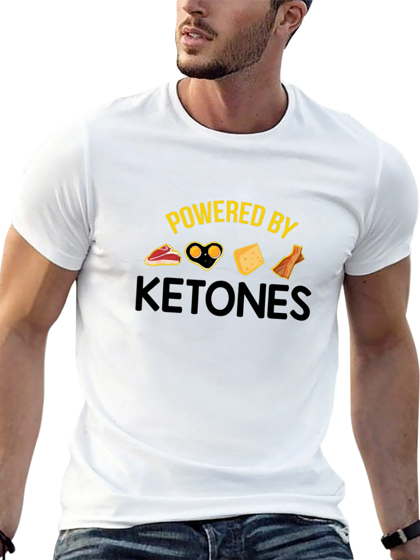 Powered by Ketones Black T-Shirt - Keto Diet Apparel
