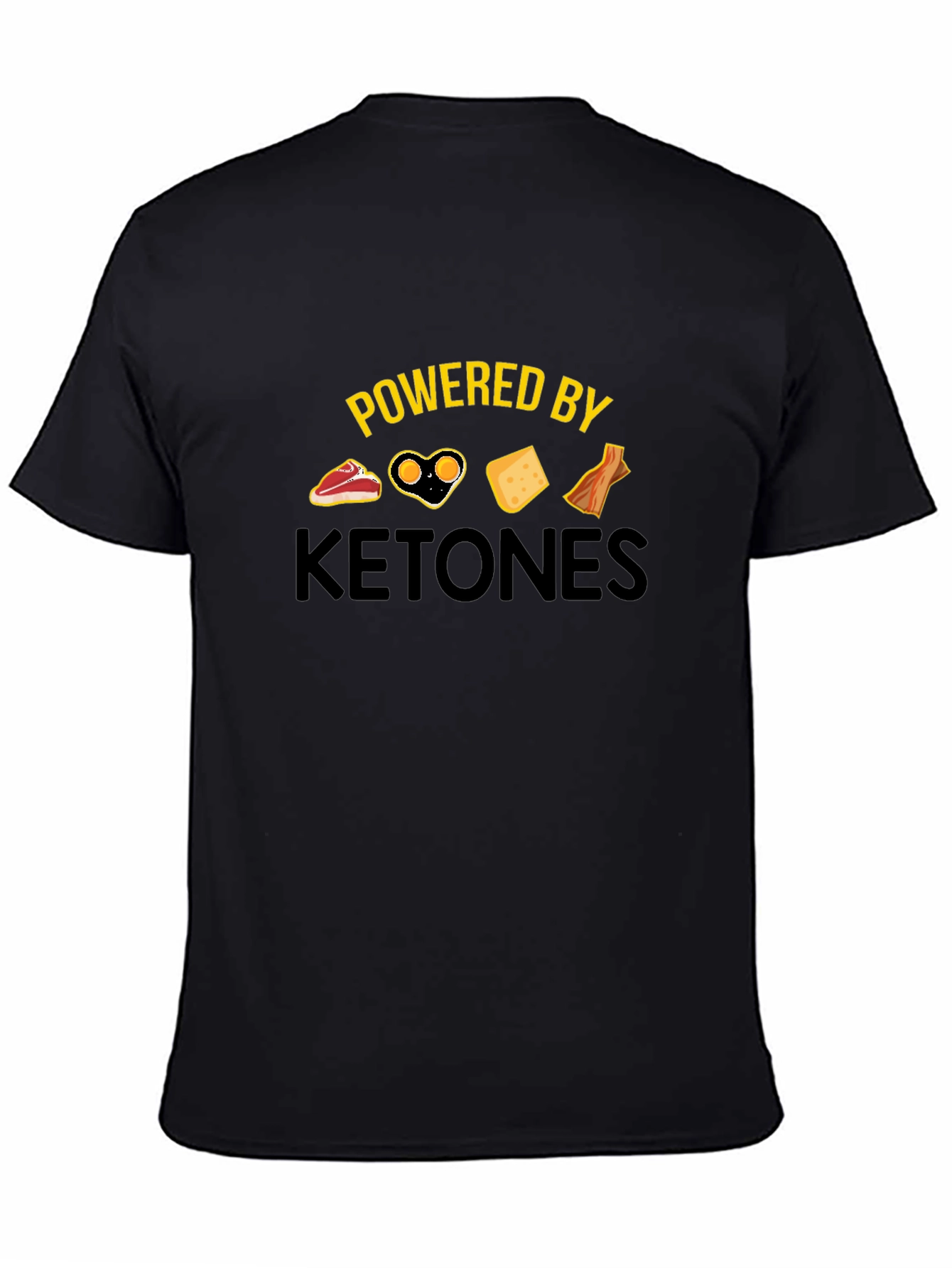 Powered by Ketones Black T-Shirt - Keto Diet Apparel