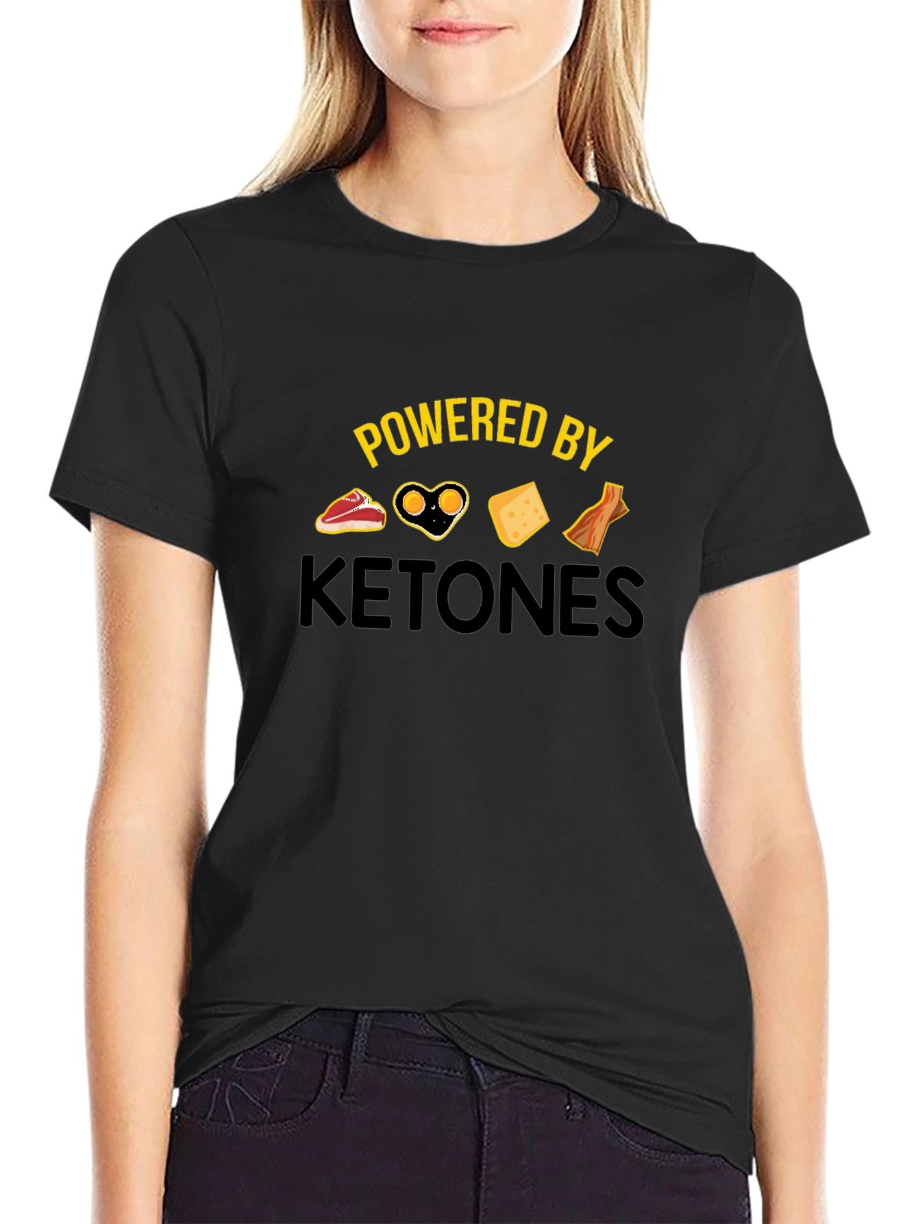 Powered by Ketones Black T-Shirt - Keto Diet Apparel
