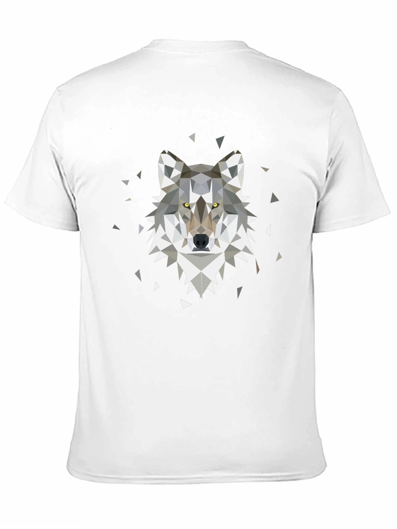 Geometric Wolf Print Tee - Modern Animal Graphic T-Shirt