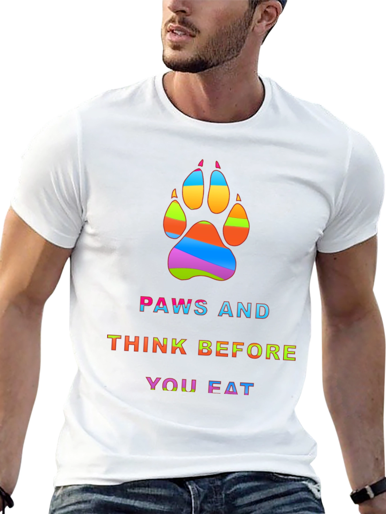 Paws and Think Before You Eat Graphic T-Shirt