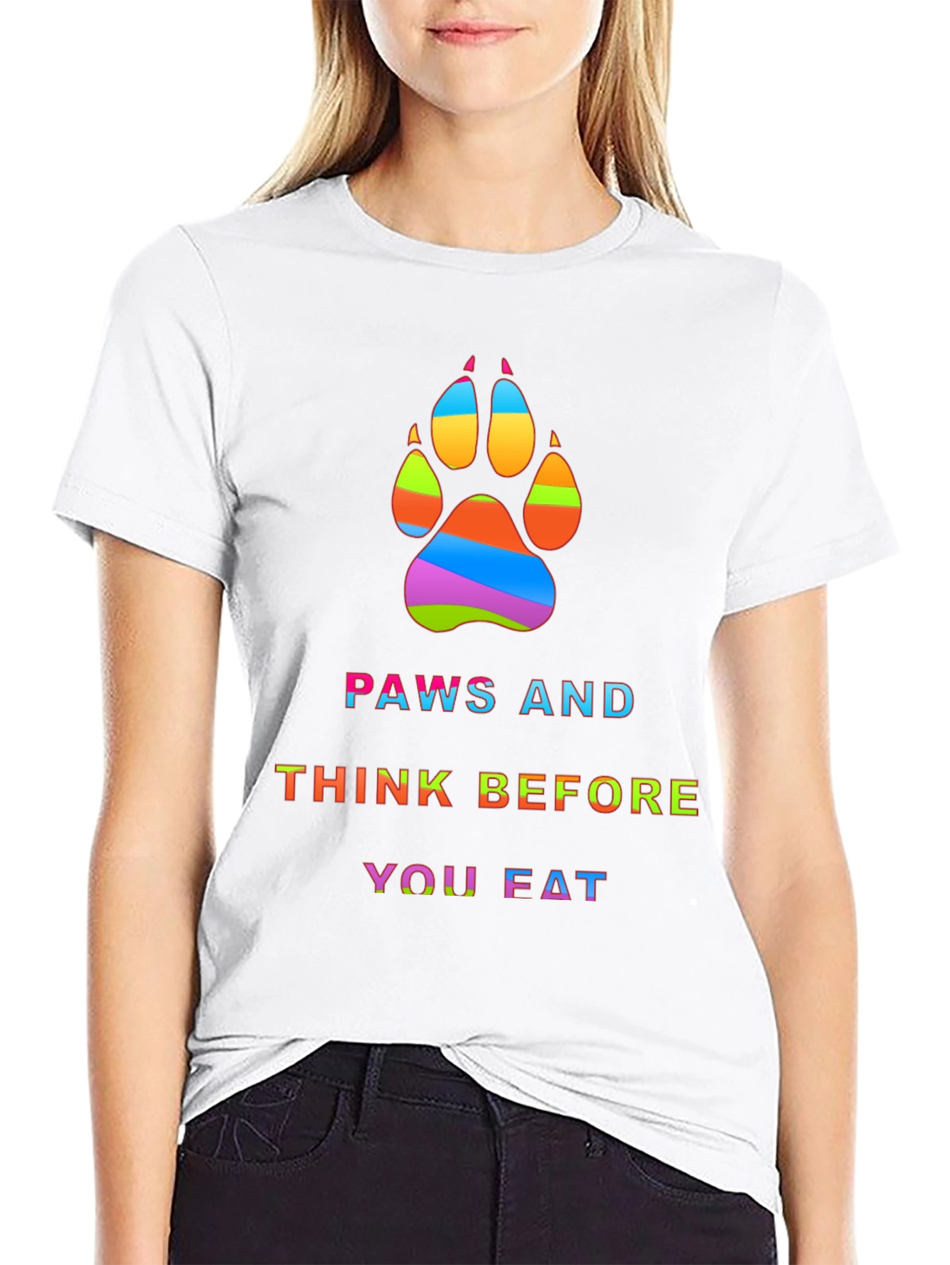 Paws and Think Before You Eat Graphic T-Shirt