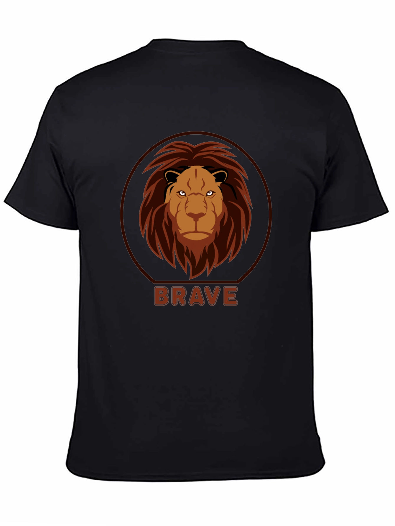 Brave Lion Graphic Black T-Shirt