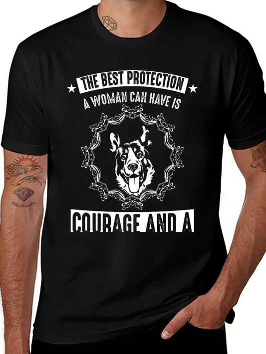 Courageous Dog Graphic T-Shirt