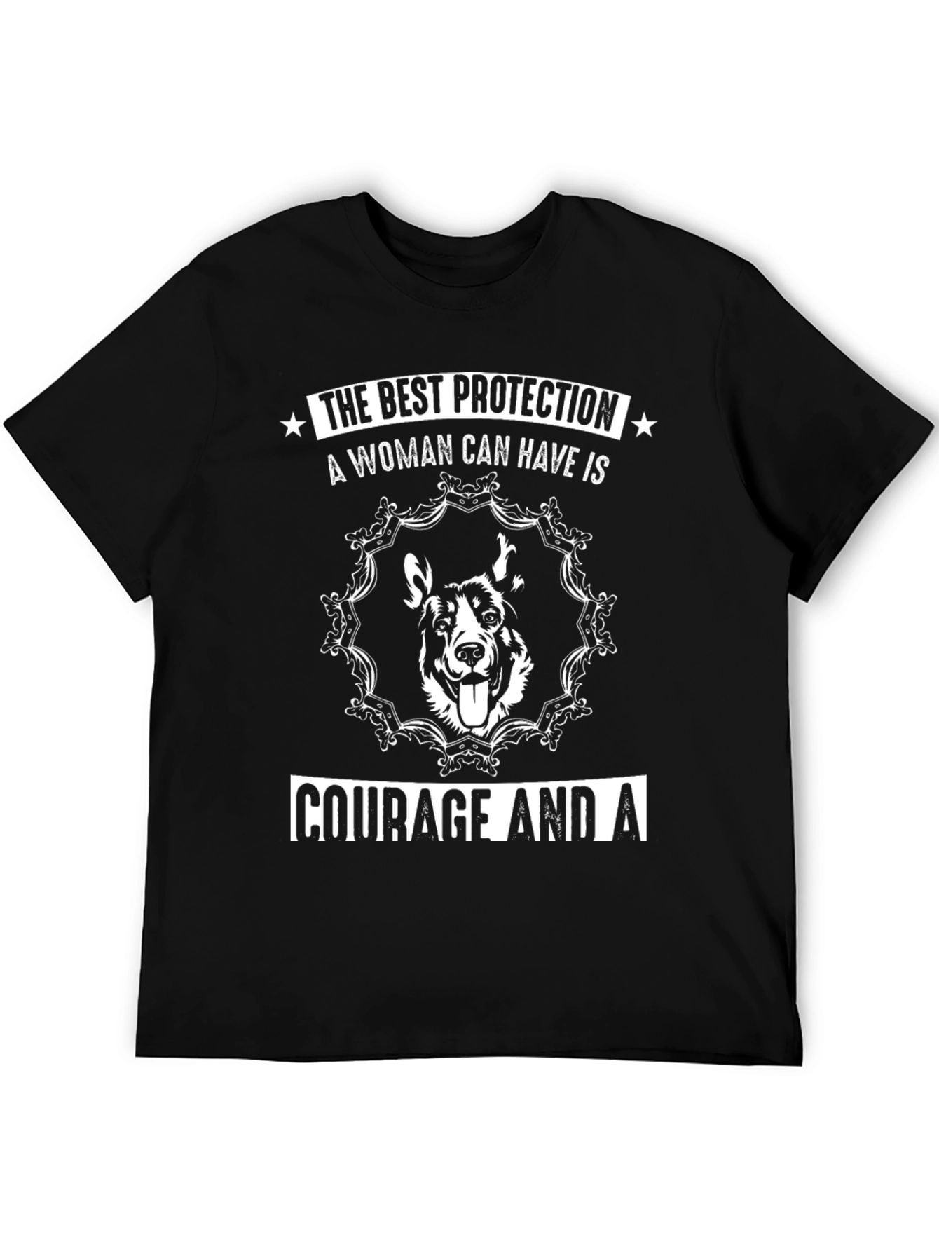 Courageous Dog Graphic T-Shirt