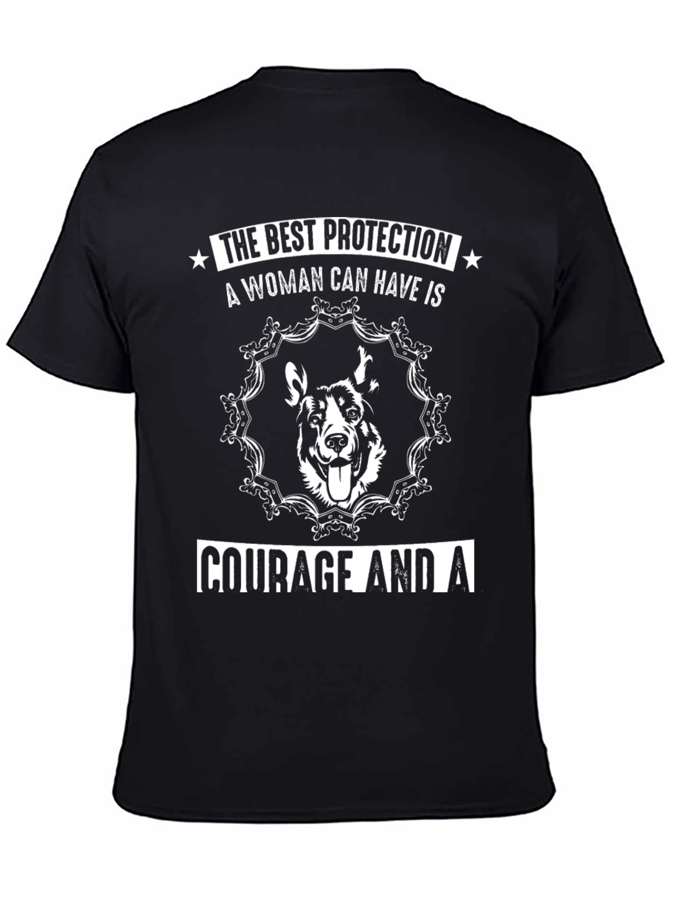 Courageous Dog Graphic T-Shirt