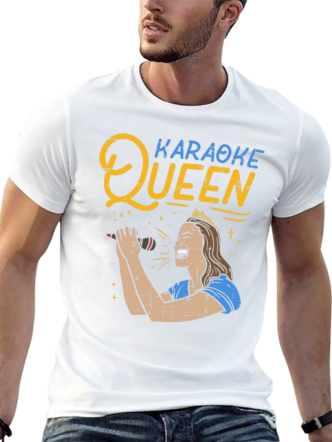 Karaoke Queen Graphic Tee - Black Unisex T-Shirt