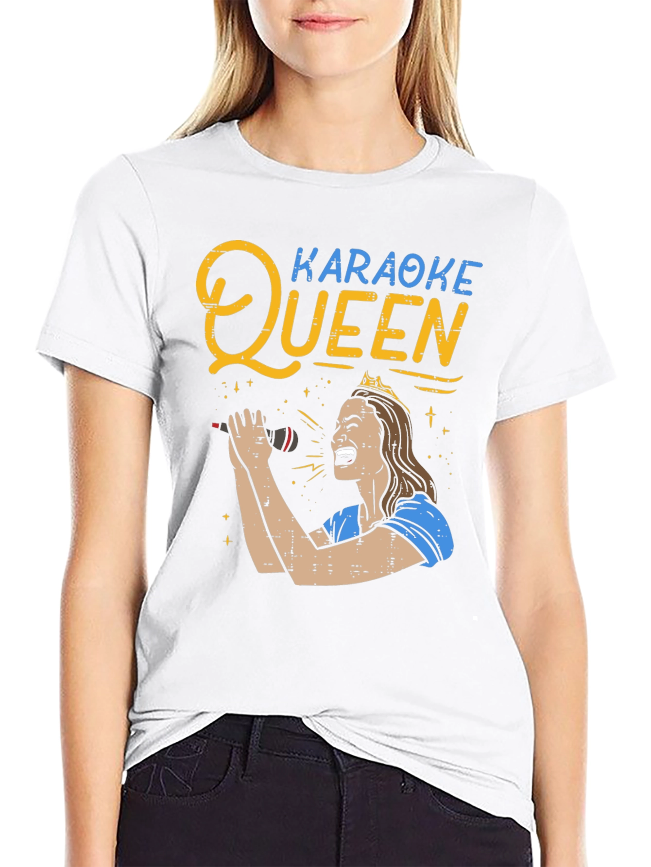 Karaoke Queen Graphic Tee - Black Unisex T-Shirt