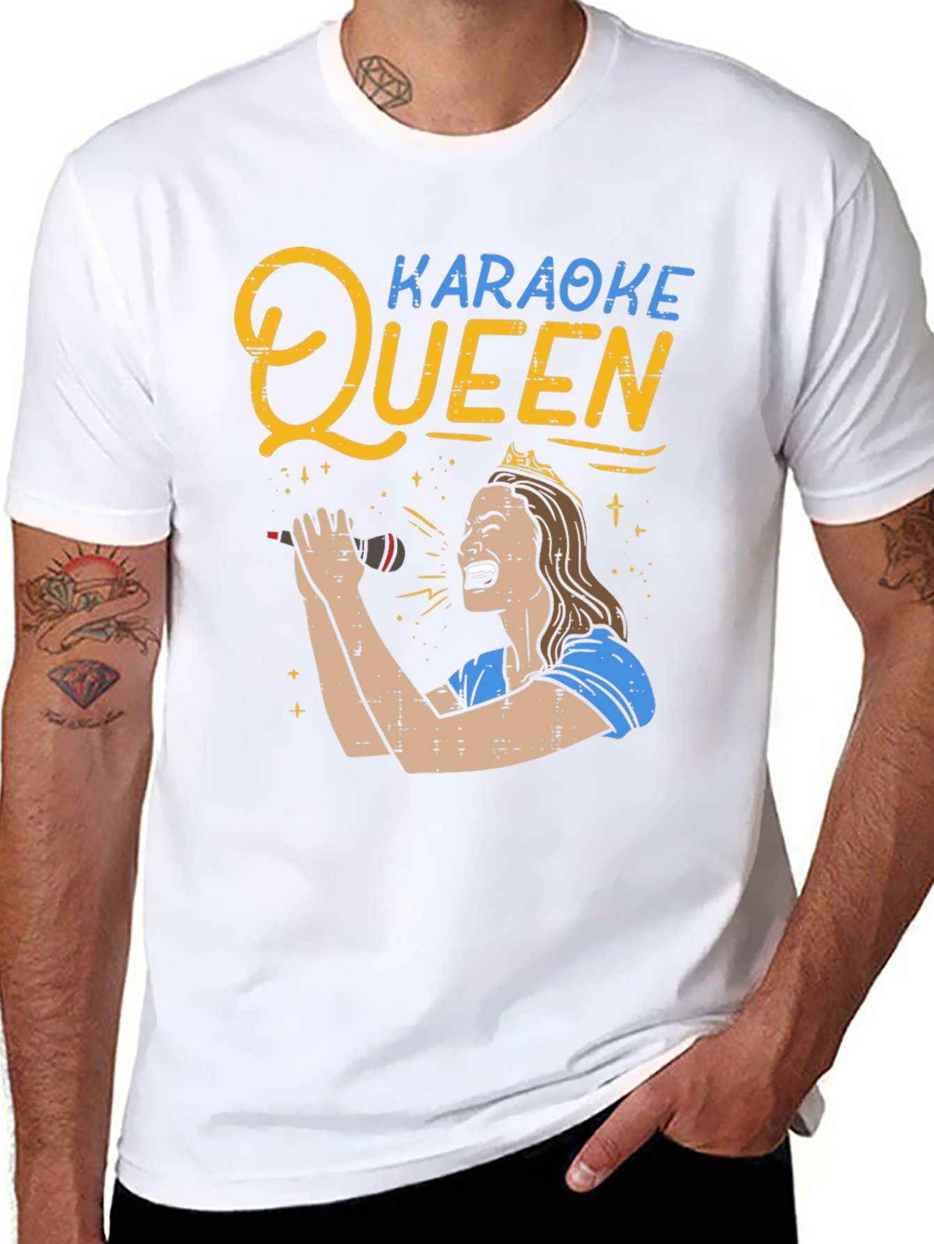 Karaoke Queen Graphic Tee - Black Unisex T-Shirt
