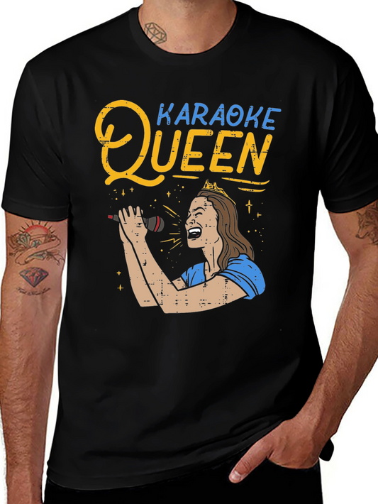 Karaoke Queen Graphic Tee - Black Unisex T-Shirt