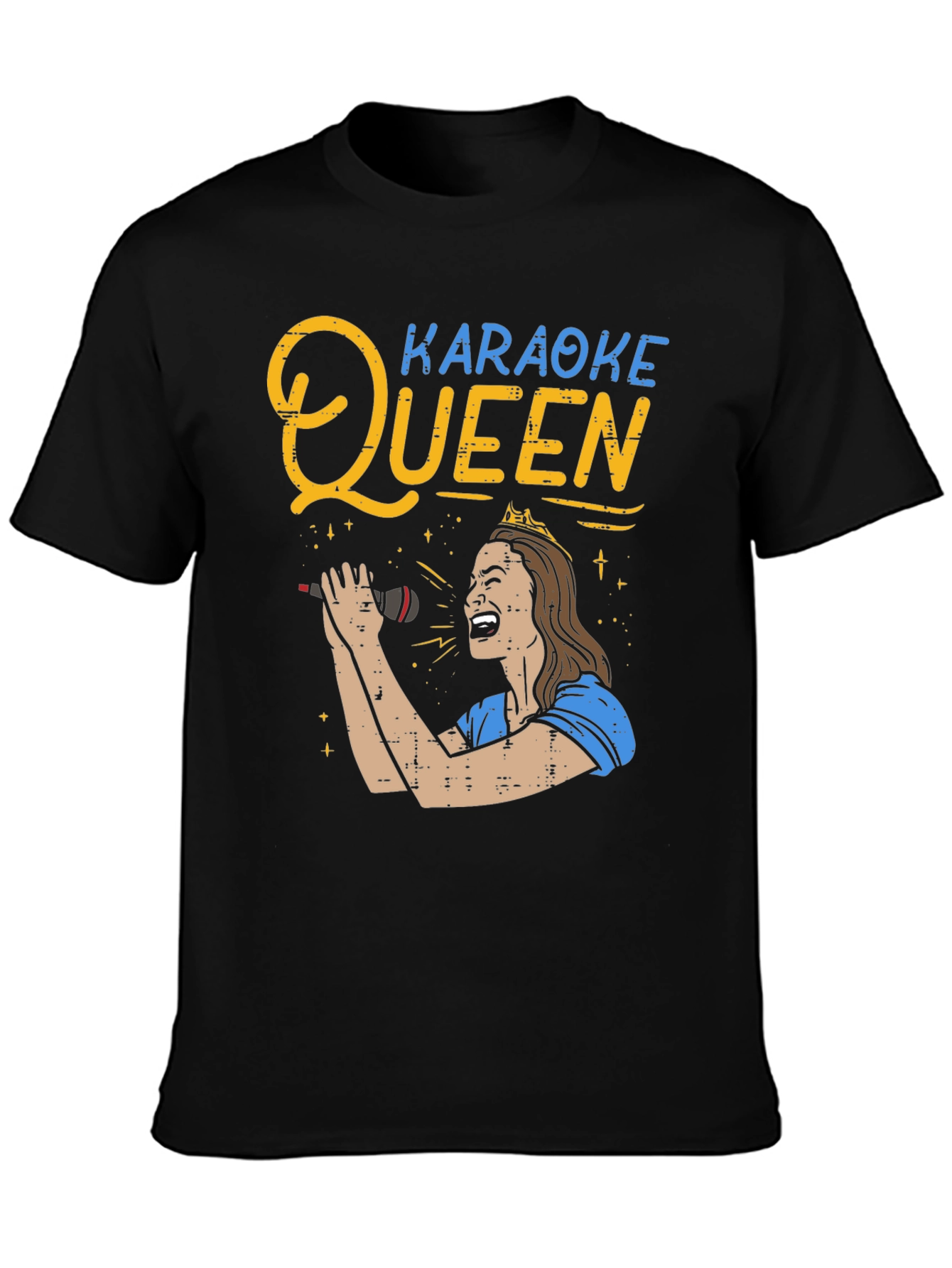 Karaoke Queen Graphic Tee - Black Unisex T-Shirt
