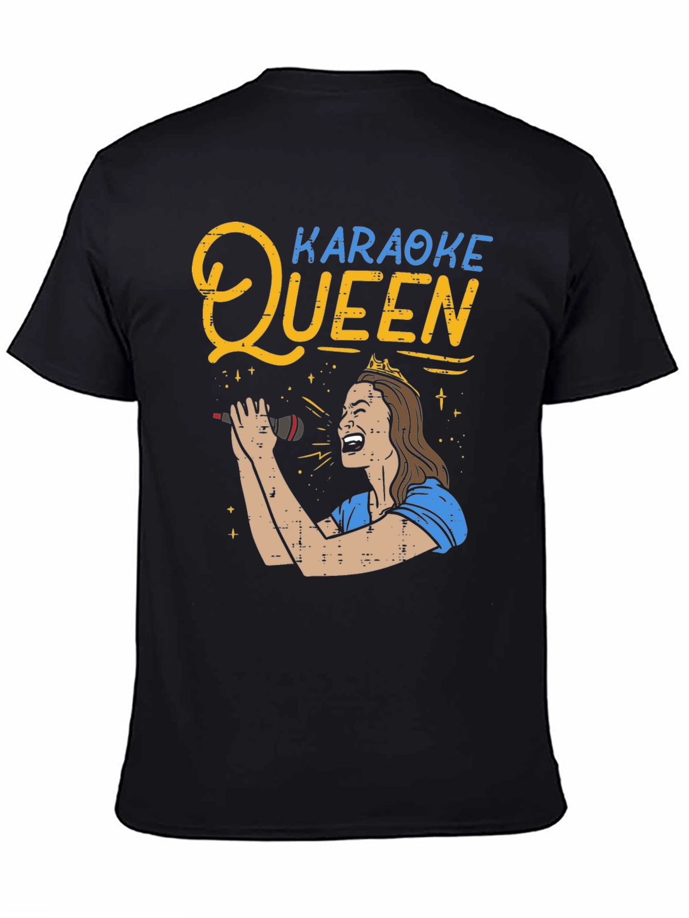 Karaoke Queen Graphic Tee - Black Unisex T-Shirt