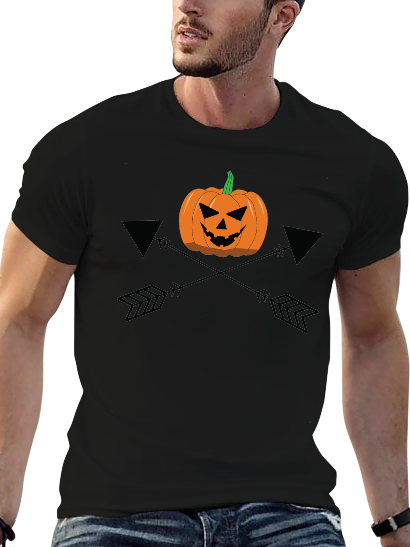 Halloween Pumpkin Arrows Graphic Tee - Mens