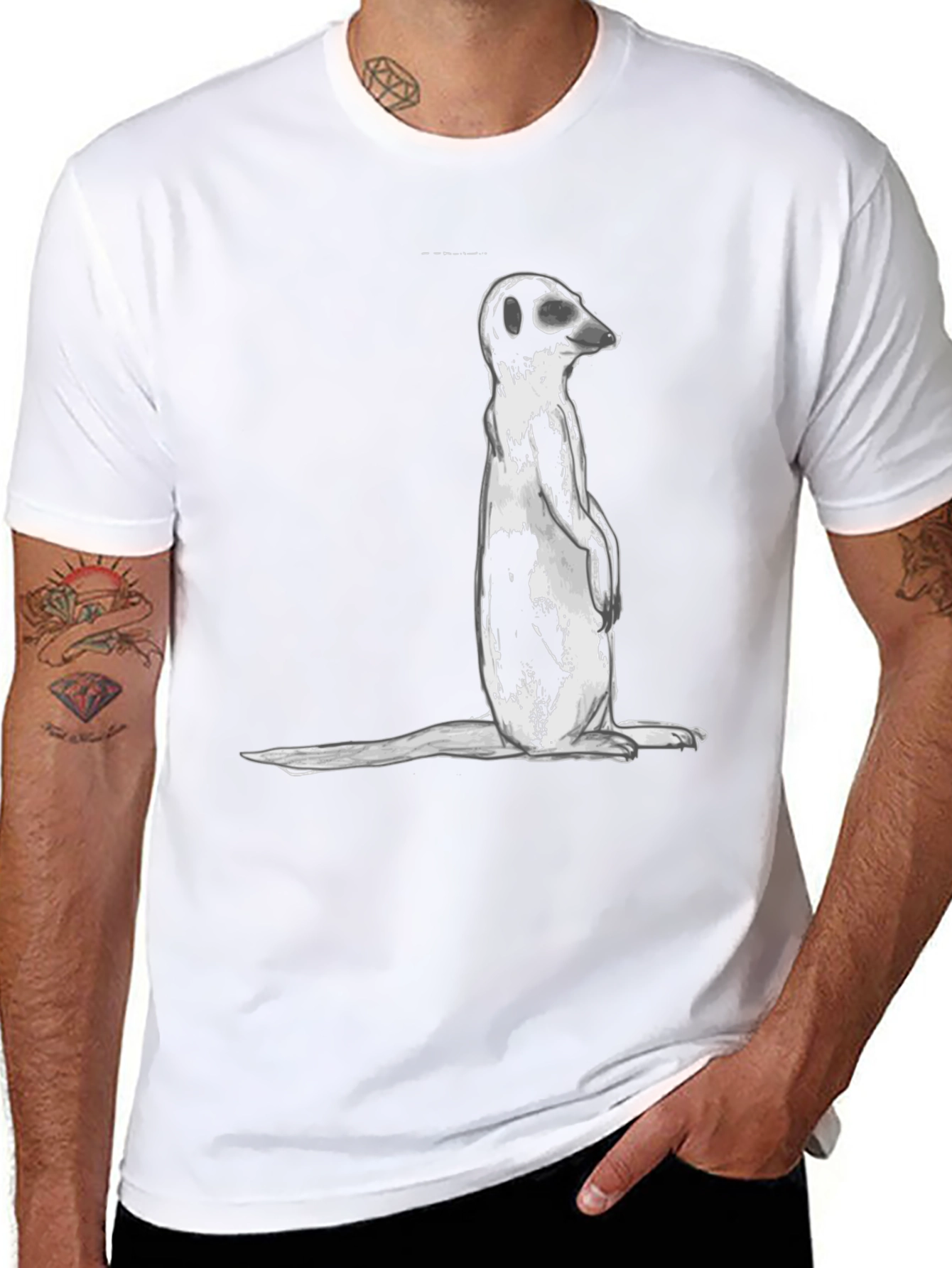 Meerkat Graphic Tee - Casual Black T-Shirt