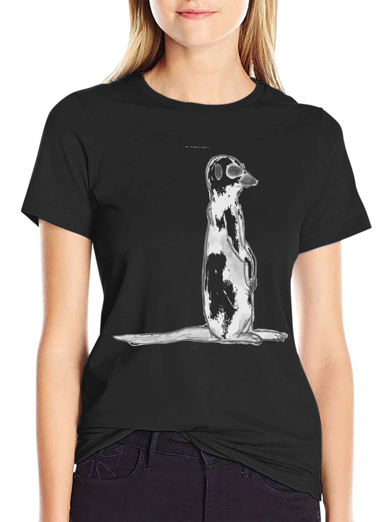 Meerkat Graphic Tee - Casual Black T-Shirt