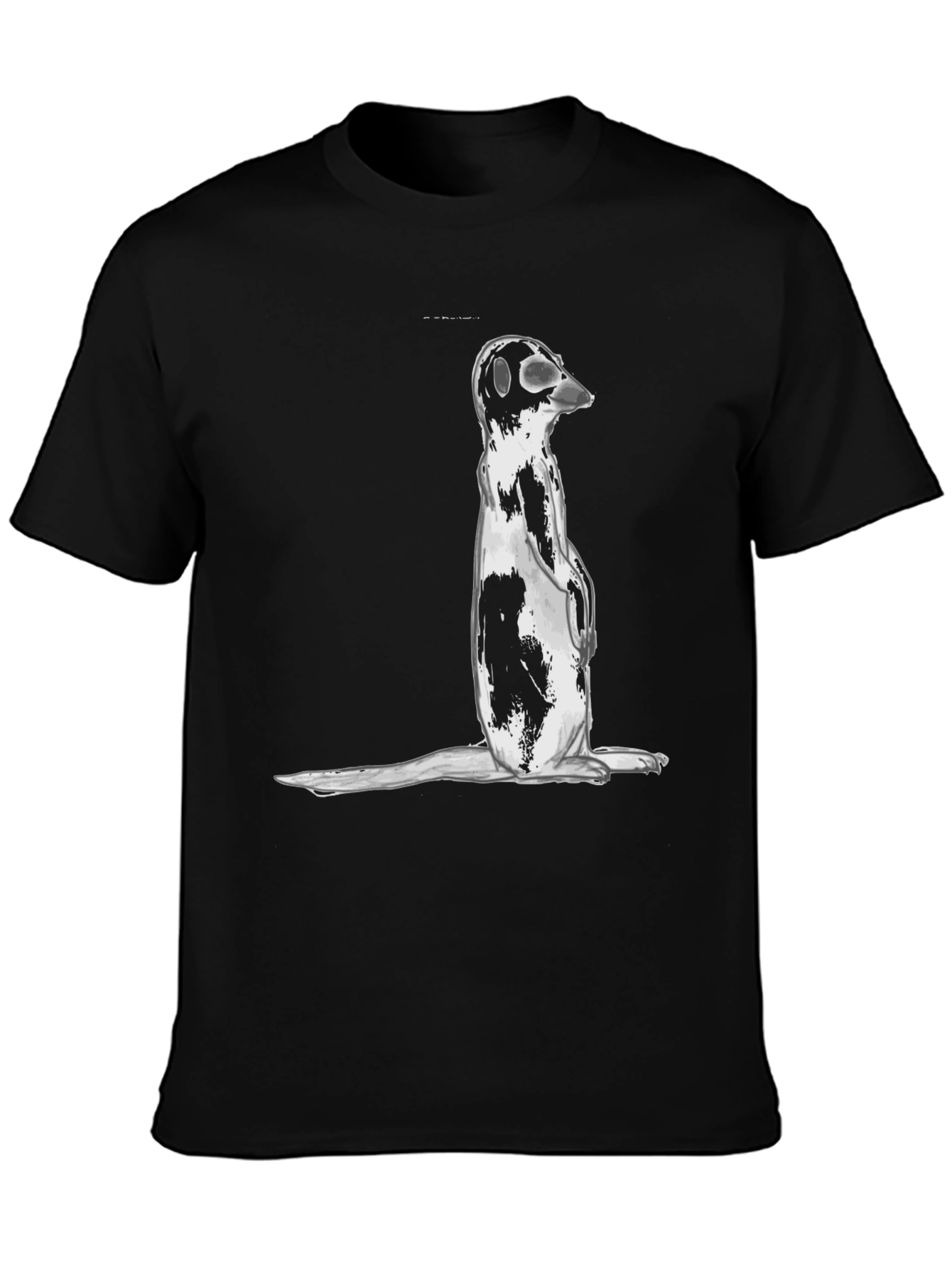 Meerkat Graphic Tee - Casual Black T-Shirt