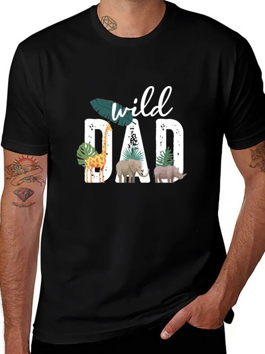 Wild Dad Graphic Tee - Animal Print Fathers Day T-Shirt