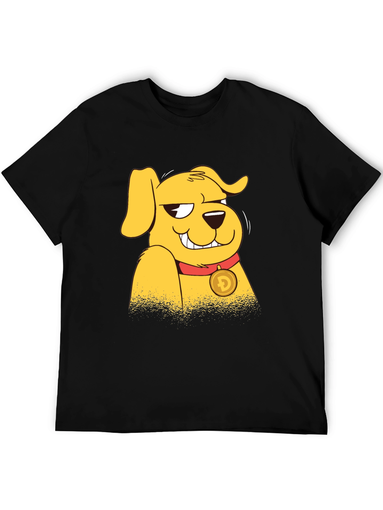 Doge Cartoon Graphic Black T-Shirt
