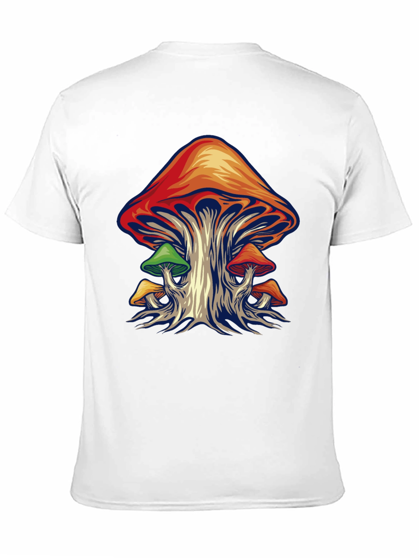Psychedelic Mushroom Graphic Tee - Black Cotton Shirt