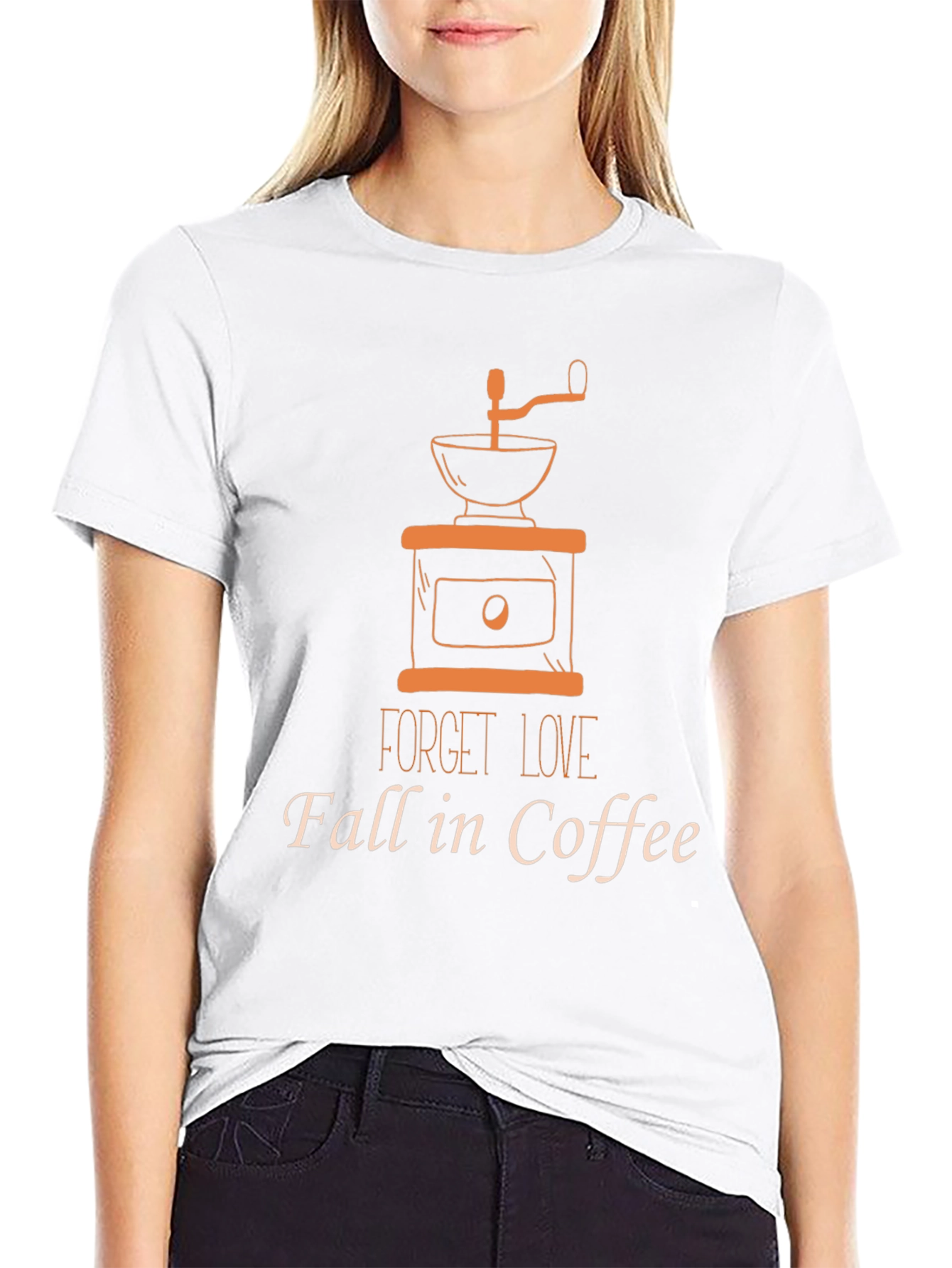Forget Love Fall in Coffee Black T-Shirt