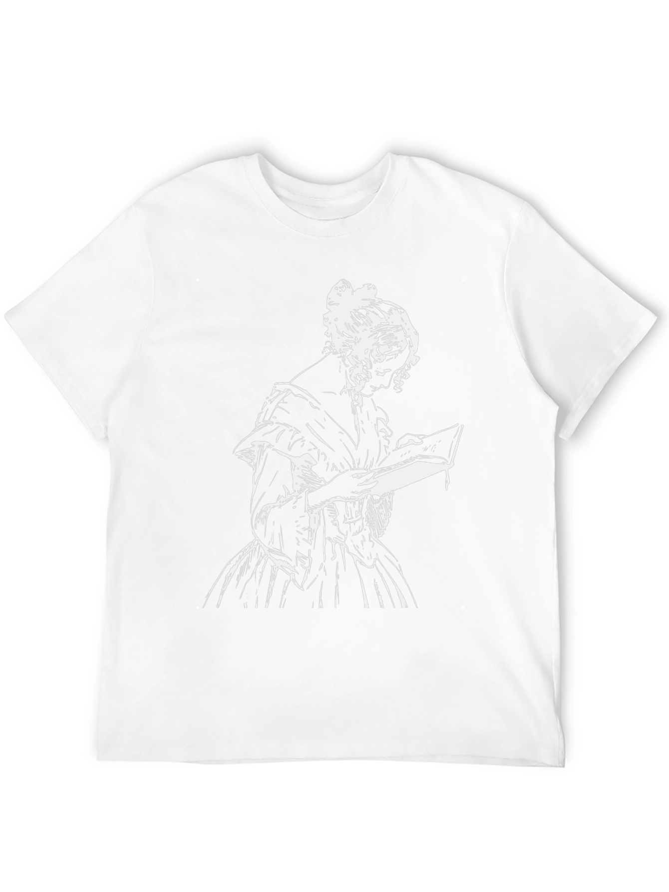 Classic Woman Reading Graphic Tee - Black