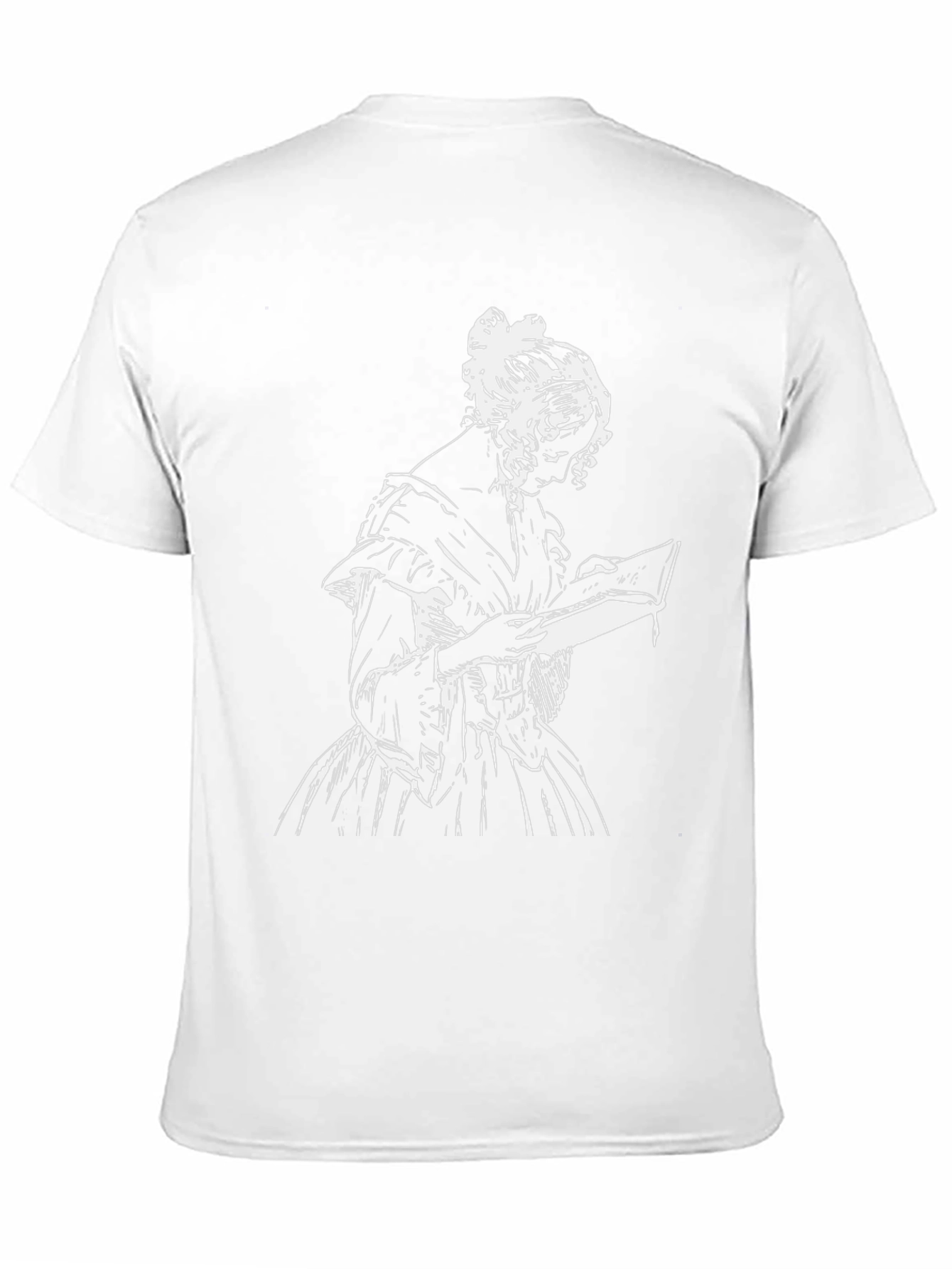 Classic Woman Reading Graphic Tee - Black
