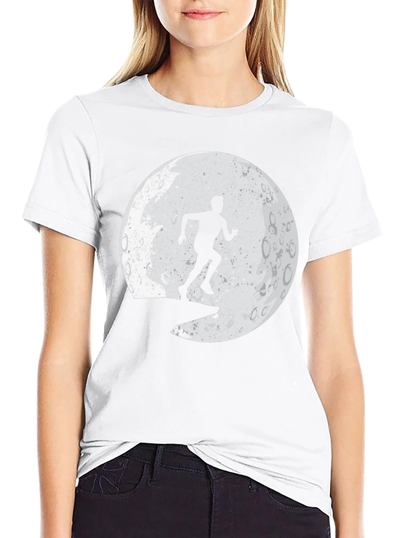 Lunar Runner Graphic Tee - Black Cotton T-Shirt